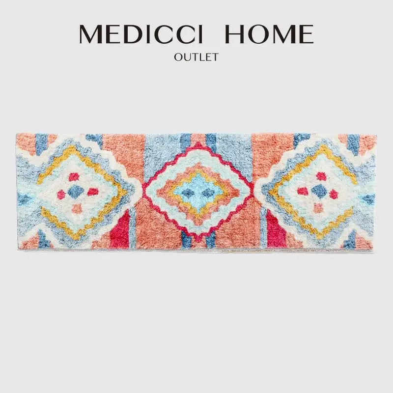 Geometric colorful decorbites boho runner rug – entryway door mat