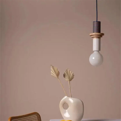 Geometric colorful wooden pendant light for bedroom decor