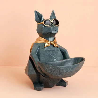 Geometric cream cool cat resin key holder living room bowl decor