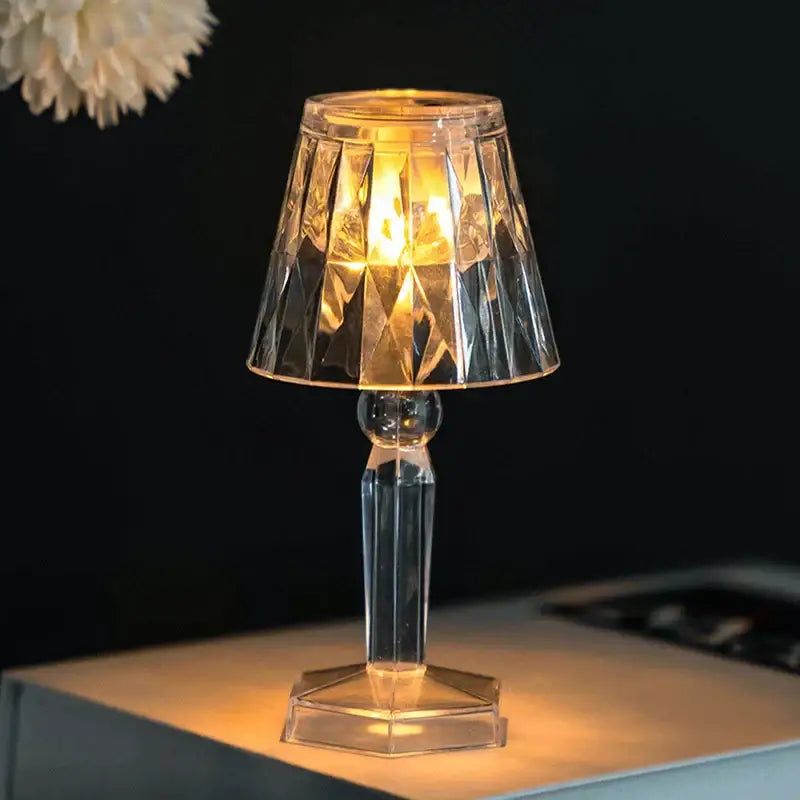 Geometric crystal diamond led night light for bedroom reading