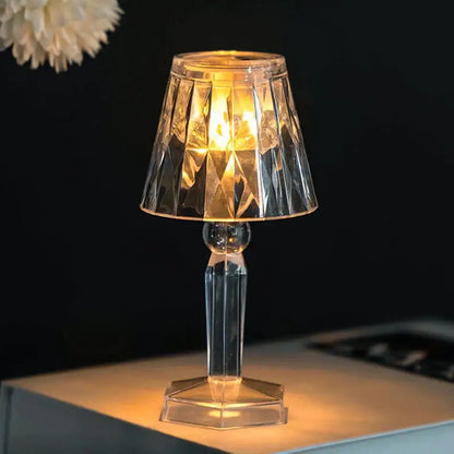 Geometric crystal diamond led night light for bedroom reading