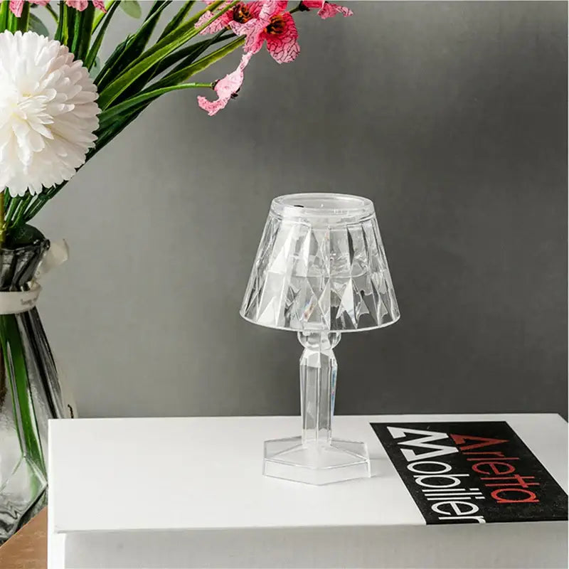 Geometric crystal diamond led night light for bedroom reading