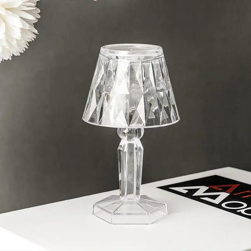 Geometric crystal diamond led night light for bedroom reading