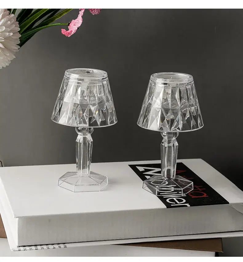 Geometric crystal diamond led night light for bedroom reading