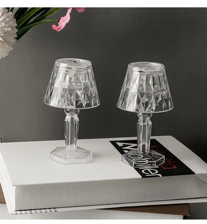Geometric crystal diamond led night light for bedroom reading