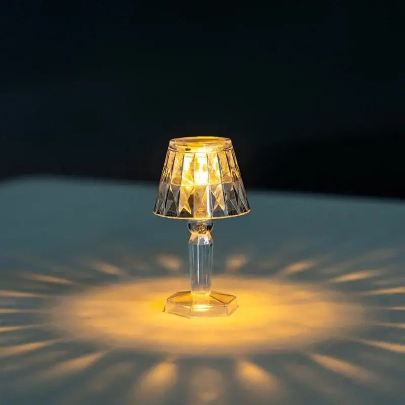 Geometric crystal diamond led night light for bedroom reading