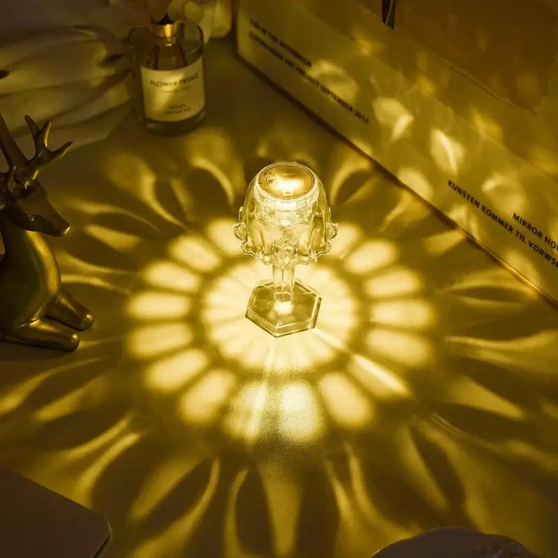Geometric crystal diamond led night light for bedroom reading