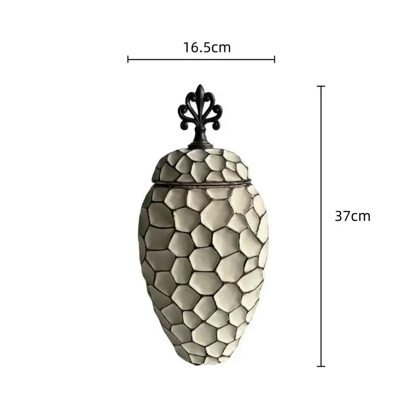 Geometric diamond check gray ceramic vase living room decor