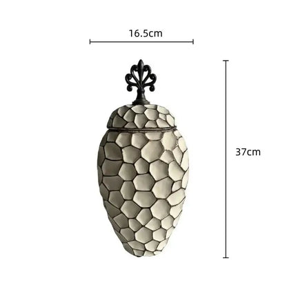 Geometric diamond check gray ceramic vase living room decor