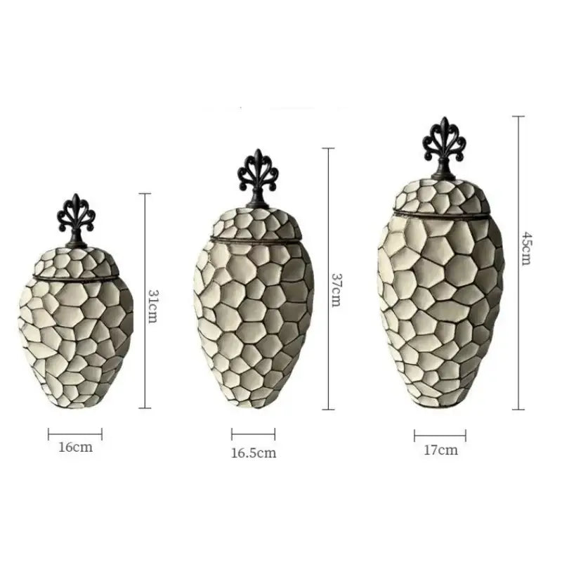 Geometric diamond check gray ceramic vase living room decor