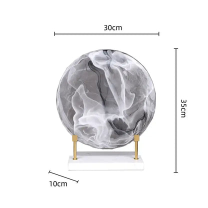 Geometric disk marble clear glass orbs living room decor figurines