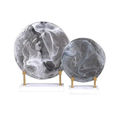 Geometric disk marble clear glass orbs living room decor figurines