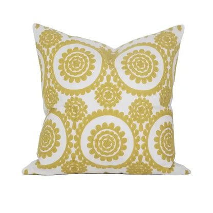 Geometric embroidered noble white & gray cushion cover living room
