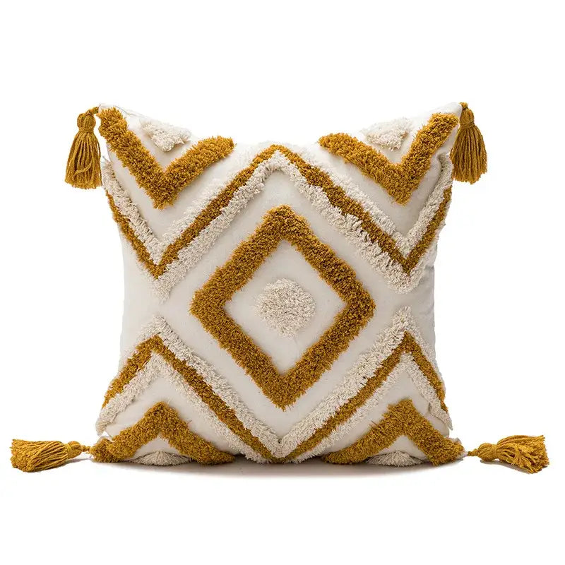 Geometric embroidery boho cushion cover living room throw pillow