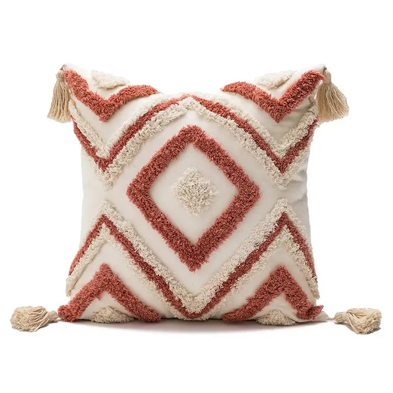 Geometric embroidery boho cushion cover living room throw pillow