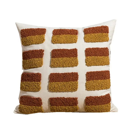 Geometric embroidery circle cushion cover living room earthy decor