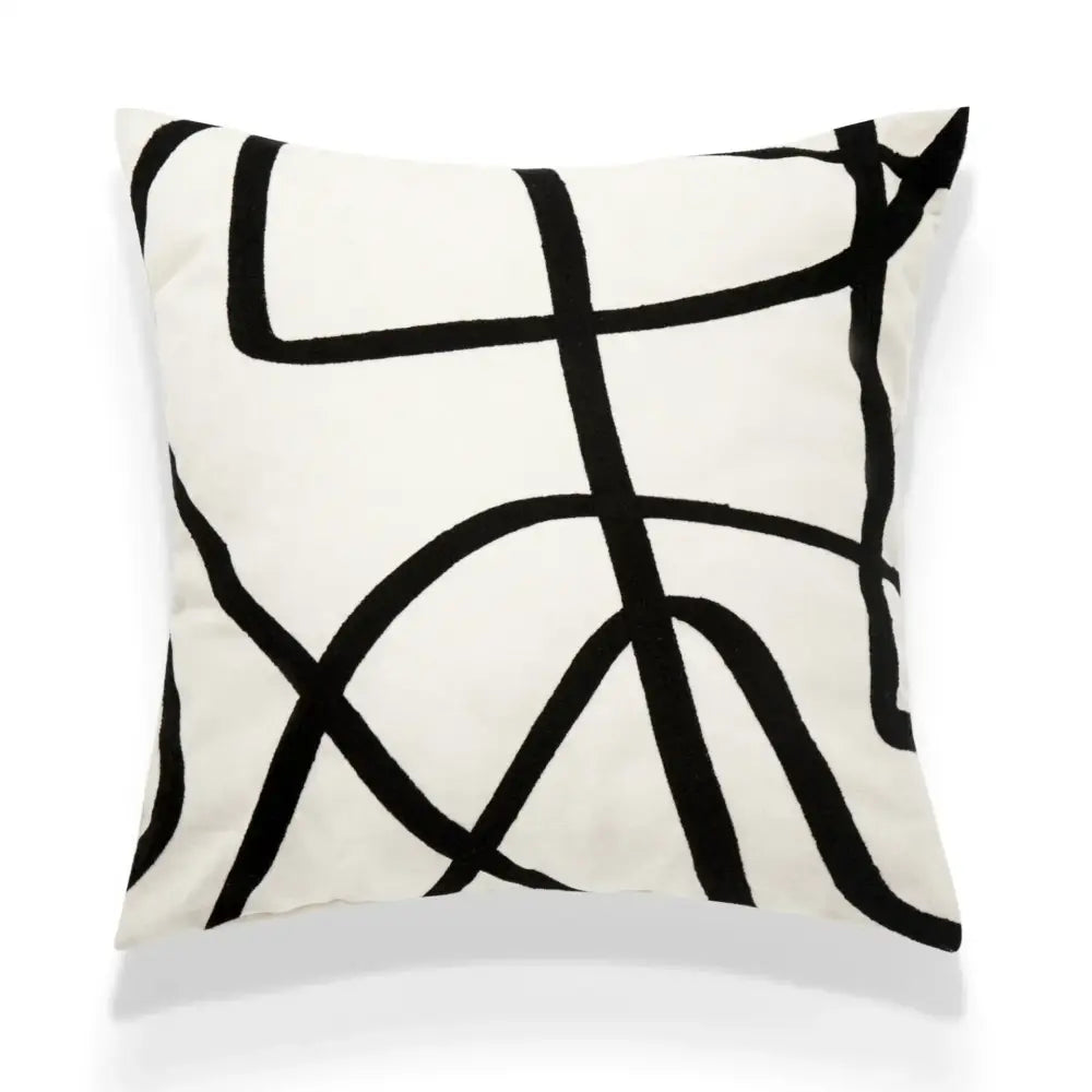 Geometric embroidery cream cushion covers living room abstract art