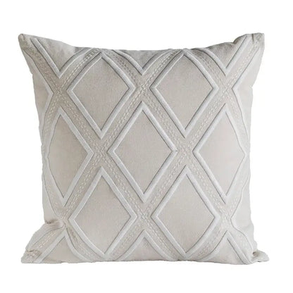 Geometric embroidery cushion cover yellow & teal living room decor