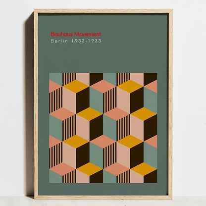Minimalist orange & black bauhaus exhibition posters living room art