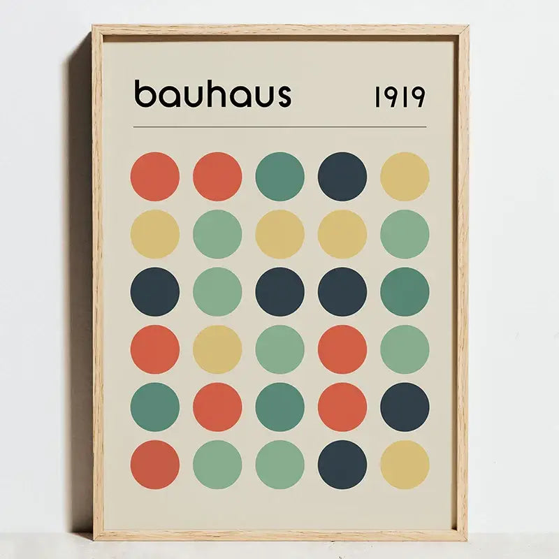 Minimalist orange & black bauhaus exhibition posters living room art