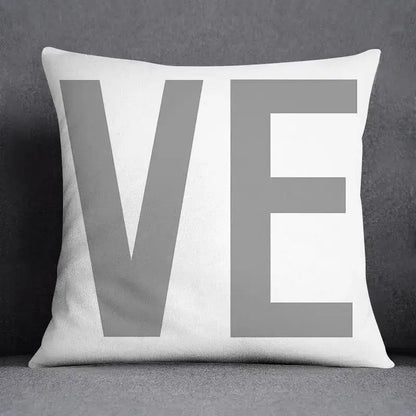 Geometric floral print gray & white pillow case living room decor