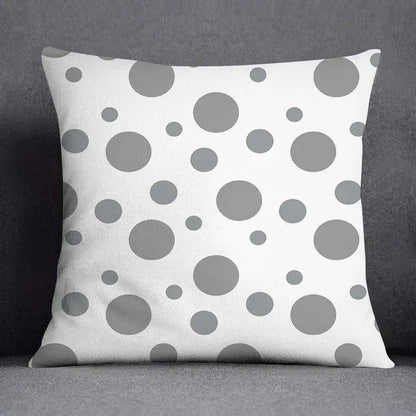 Geometric floral print gray & white pillow case living room decor