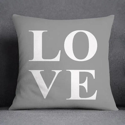 Geometric floral print gray & white pillow case living room decor