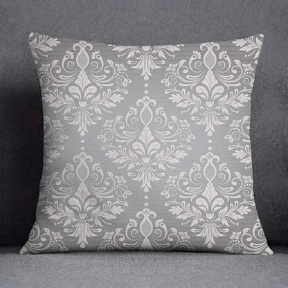 Geometric floral print gray & white pillow case living room decor