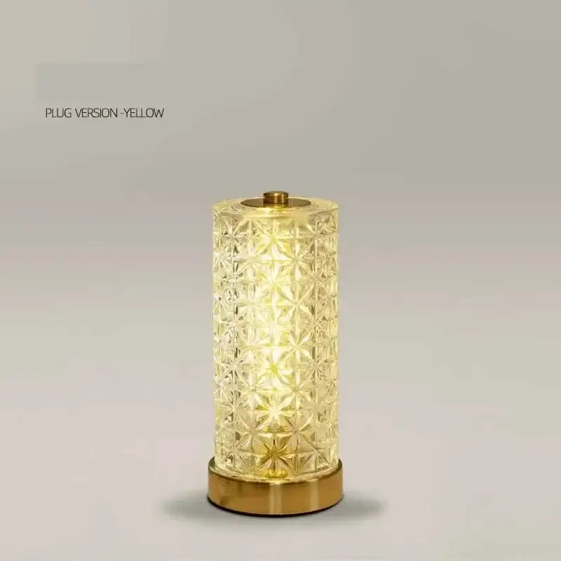 Geometric glass crystal table lamp living room dimmable led light
