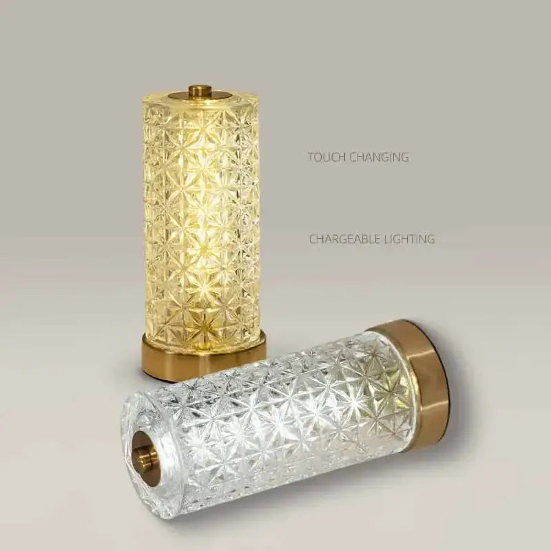 Geometric glass crystal table lamp living room dimmable led light