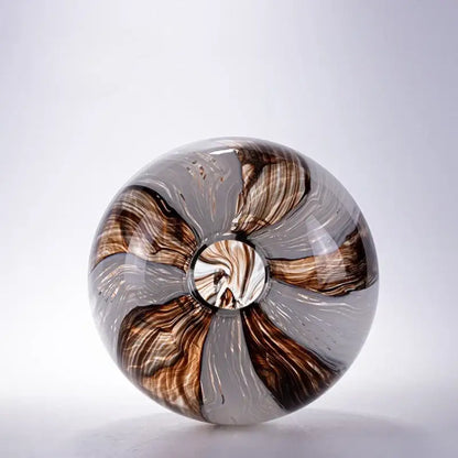 Geometric glass flower vase brown & clear living room terrarium