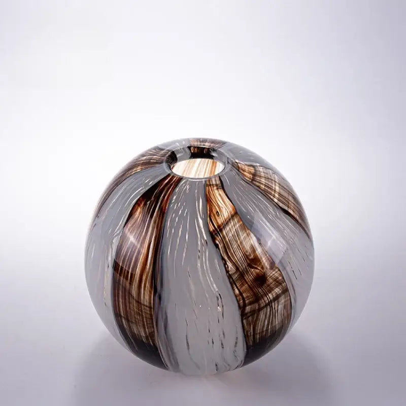 Geometric glass flower vase brown & clear living room terrarium