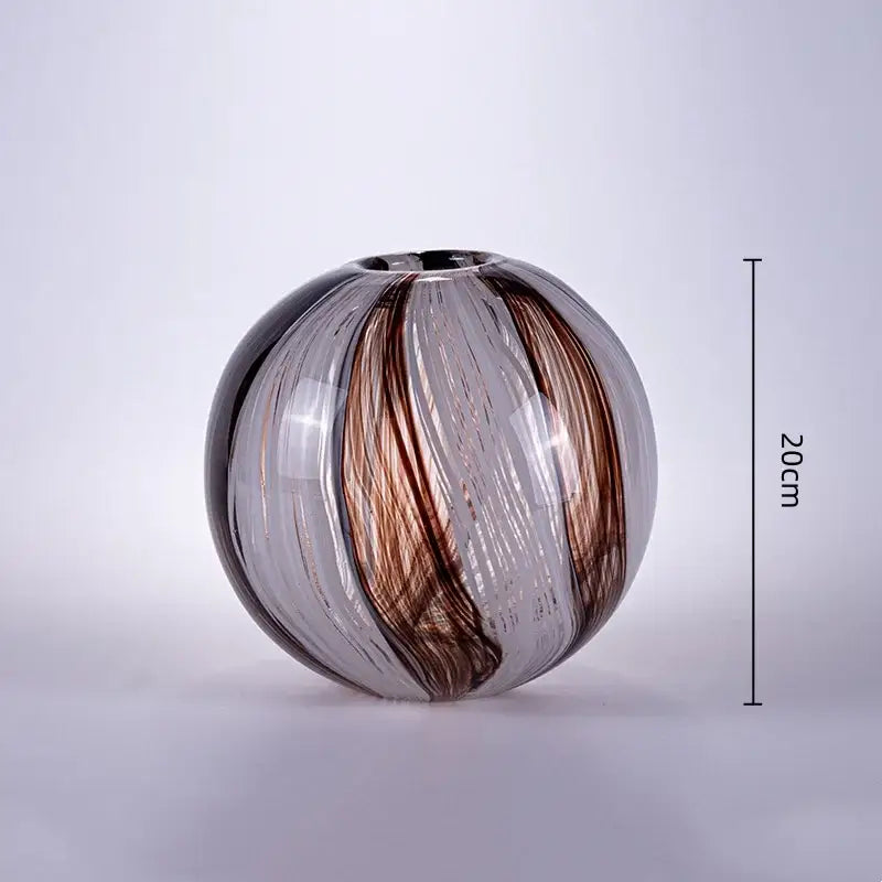 Geometric glass flower vase brown & clear living room terrarium
