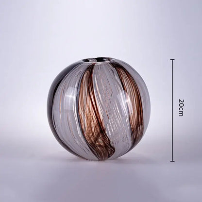 Geometric glass flower vase brown & clear living room terrarium