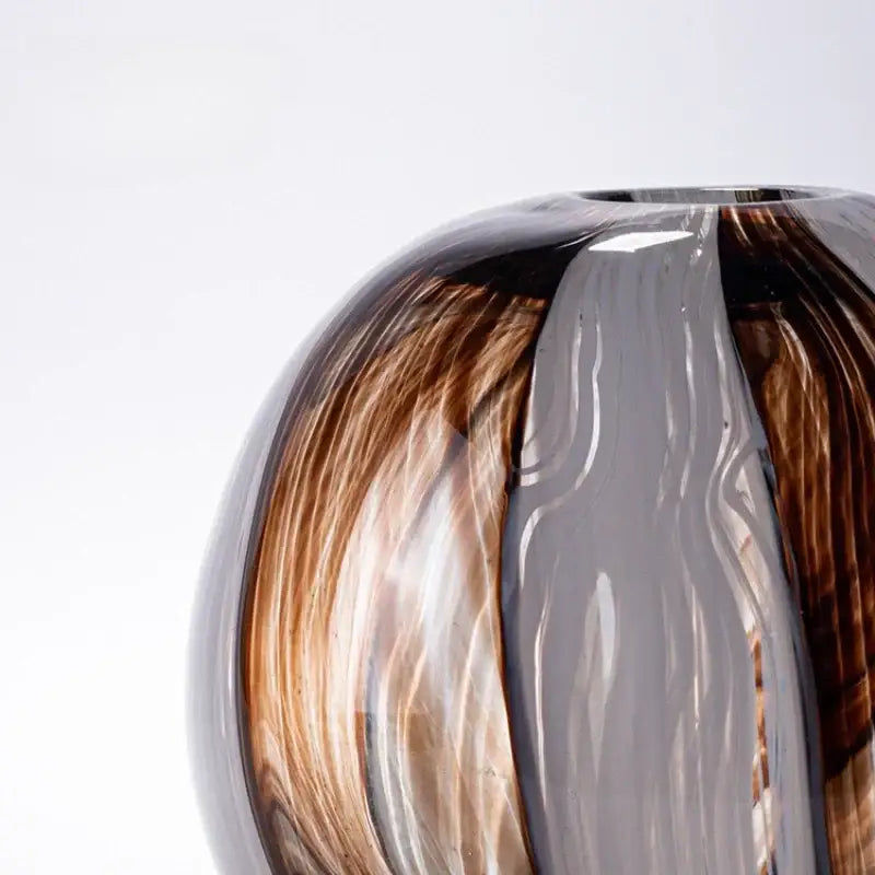 Geometric glass flower vase brown & clear living room terrarium