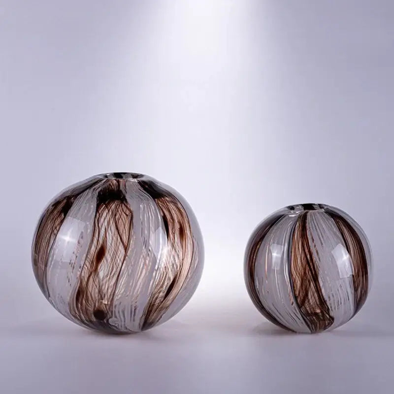Geometric glass flower vase brown & clear living room terrarium