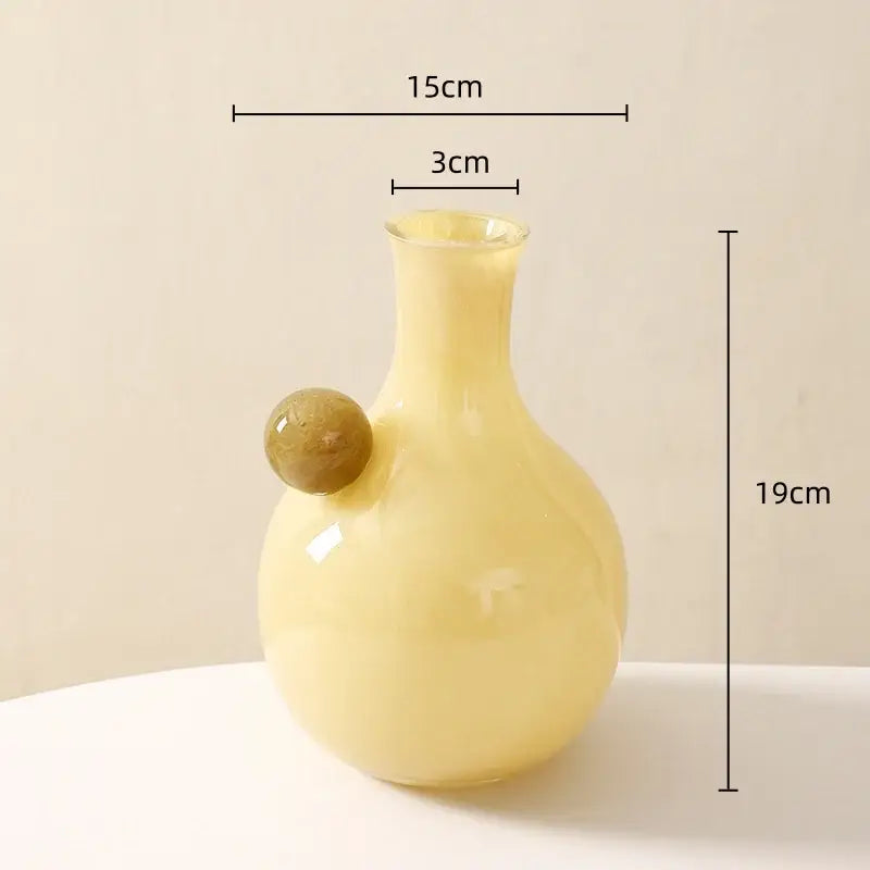 Geometric glass sphere vase trio living room decor