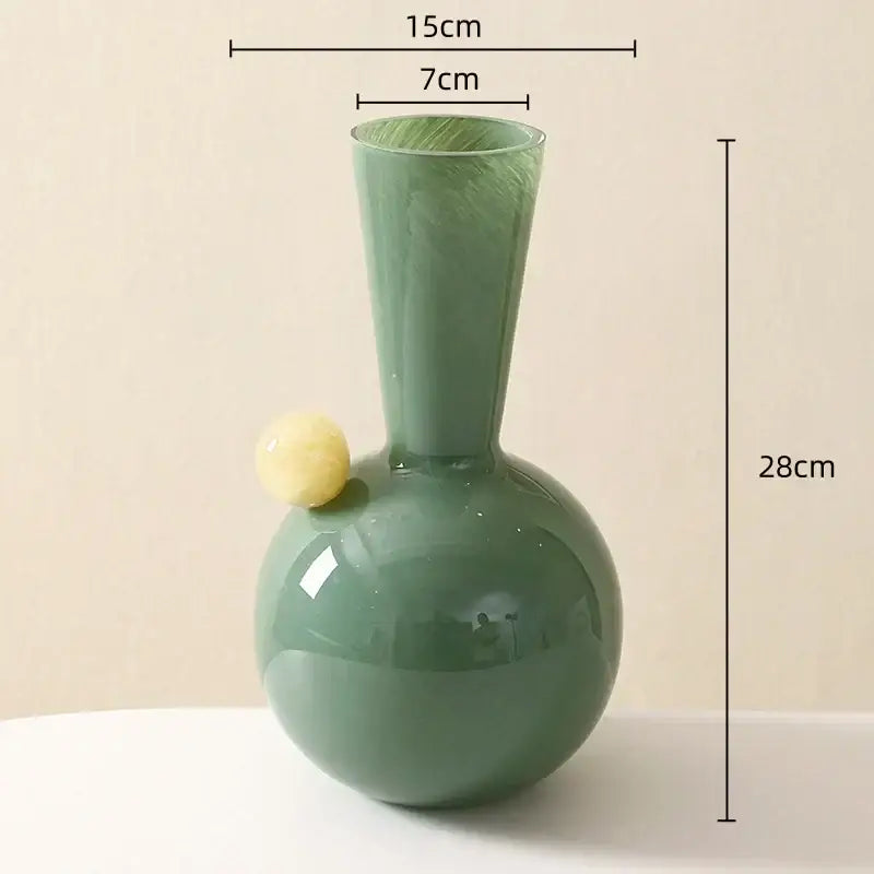 Geometric glass sphere vase trio living room decor