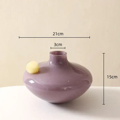 Geometric glass sphere vase trio living room decor