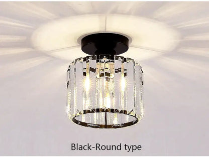 Geometric gold crystal led chandelier dining room light