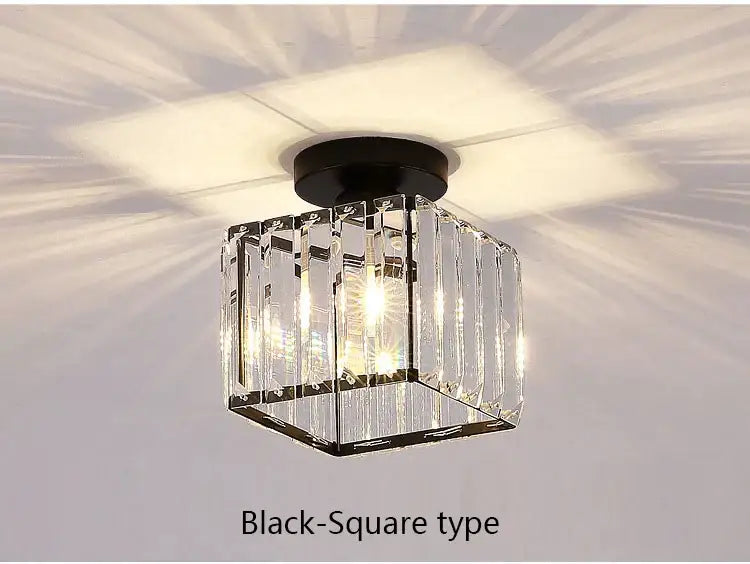 Geometric gold crystal led chandelier dining room light