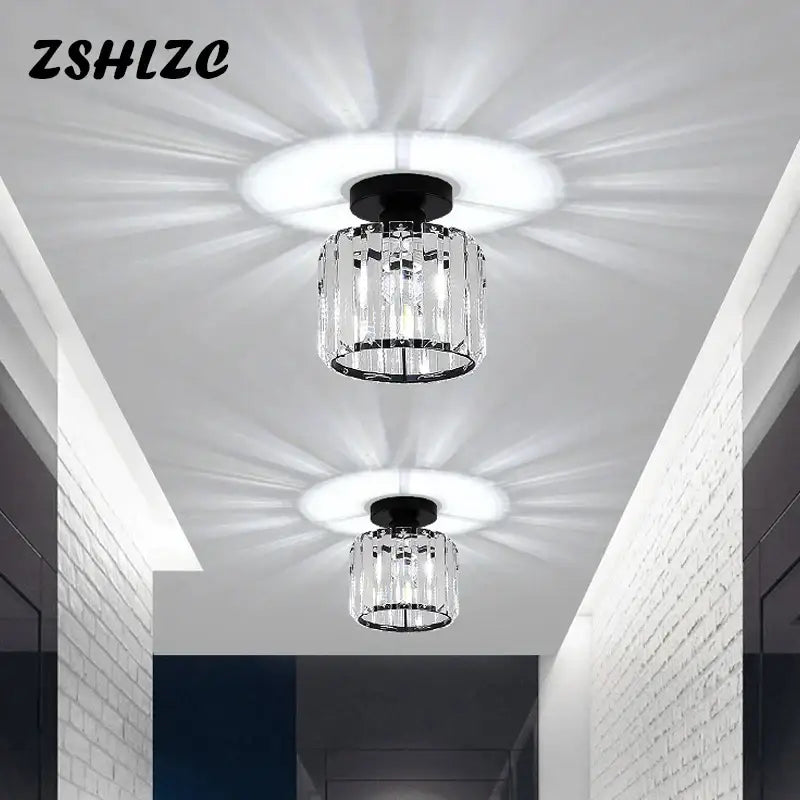 Geometric gold crystal led chandelier dining room light