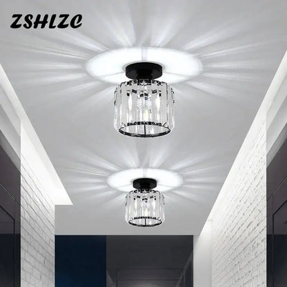 Geometric gold crystal led chandelier dining room light