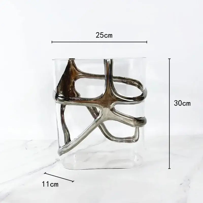 Geometric gold edged glass vase living room abstract decor