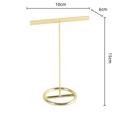 Geometric gold jewelry display rack bedroom earring stand