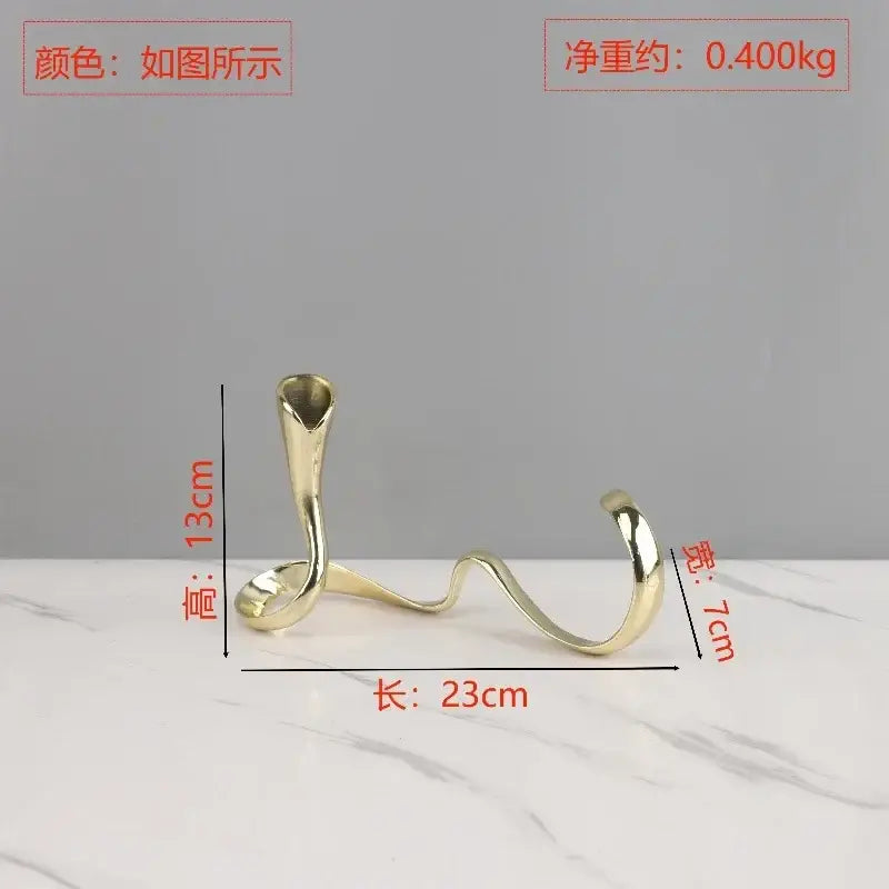 Geometric gold & silver candlestick holder dining room centerpiece