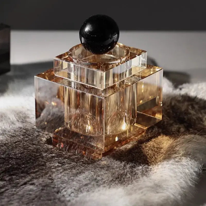 Geometric gold & silver crystal storage jar bedroom decor