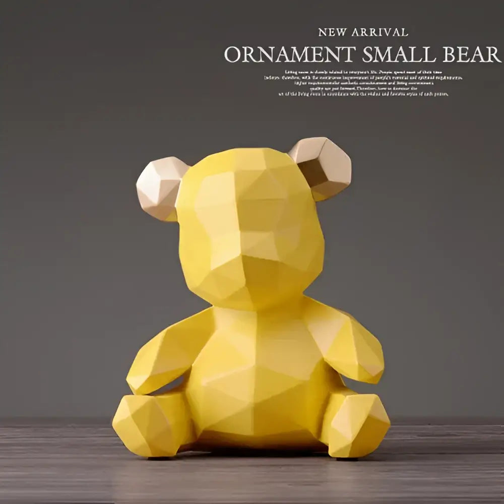 Geometric gold & white bear figurine resin sculpture living room decor