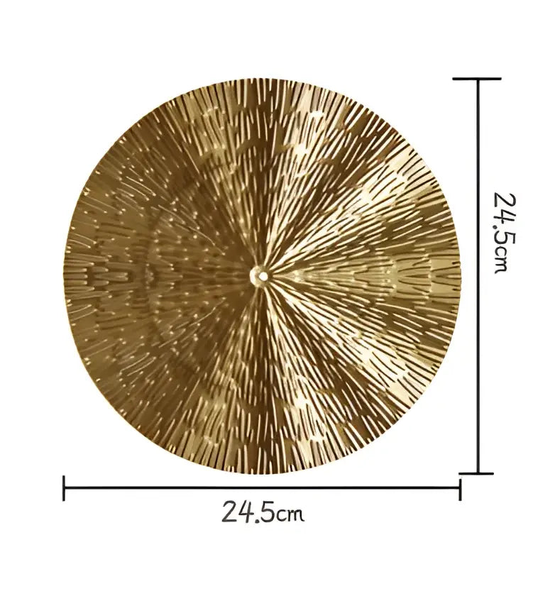 Geometric golden metal wall art set living room round decor