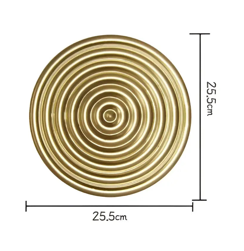Geometric golden metal wall art set living room round decor
